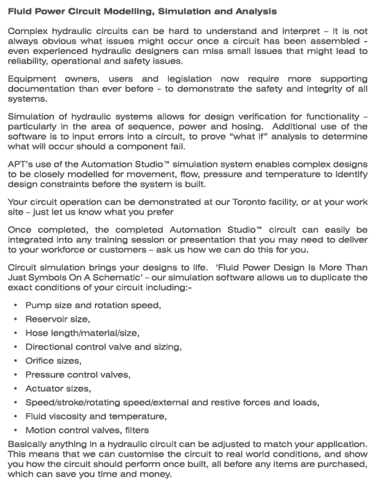 Fluid Power Circuit Modelling, Simulation and Analysis Complex hydraulic circuits can be hard to understand and inter...
